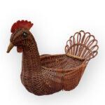 Corbeille osier rétro poulette