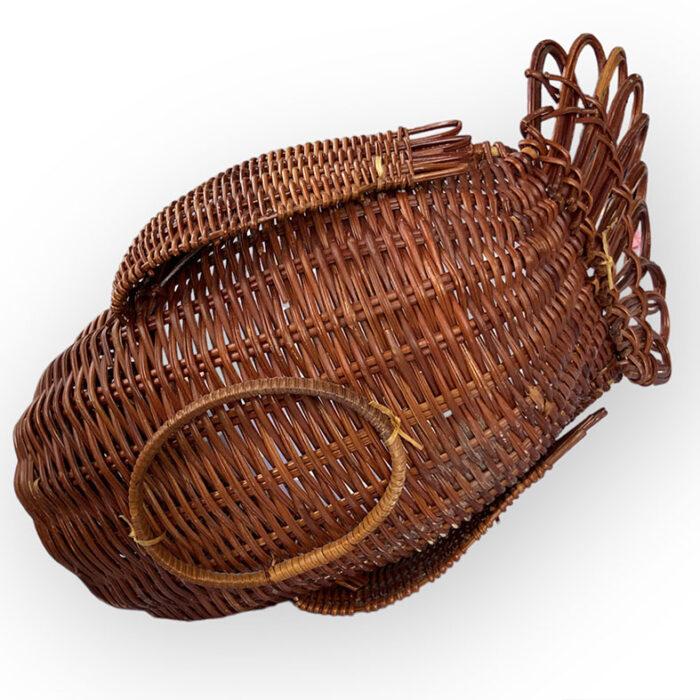 Corbeille osier rétro poulette