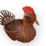 Corbeille osier rétro poulette