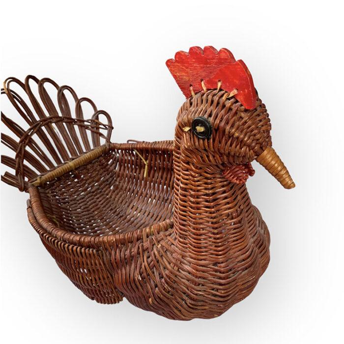 Corbeille osier rétro poulette