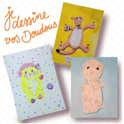 Doudou portrait. Je dessine vos nounours
