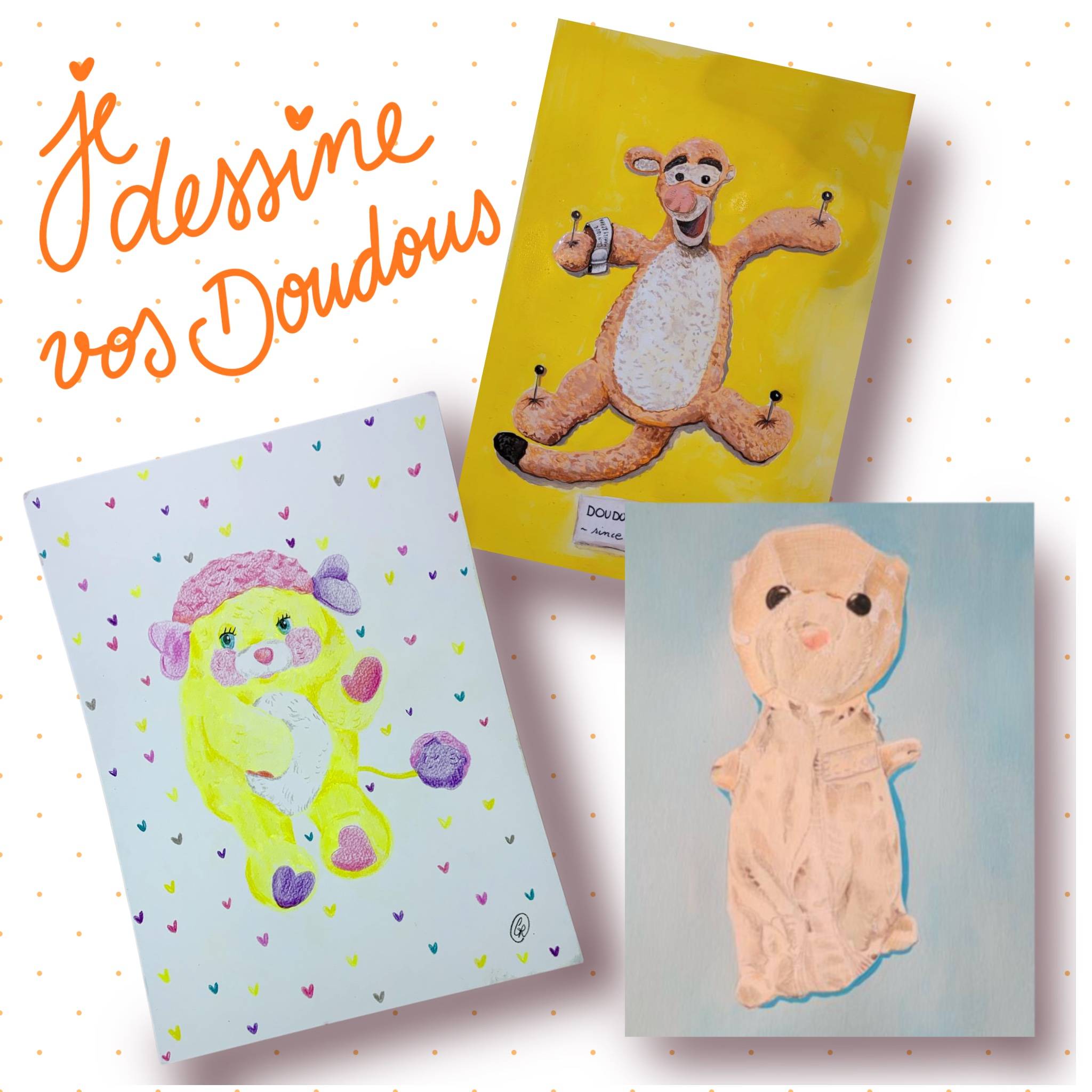 Doudou portrait. Je dessine vos nounours