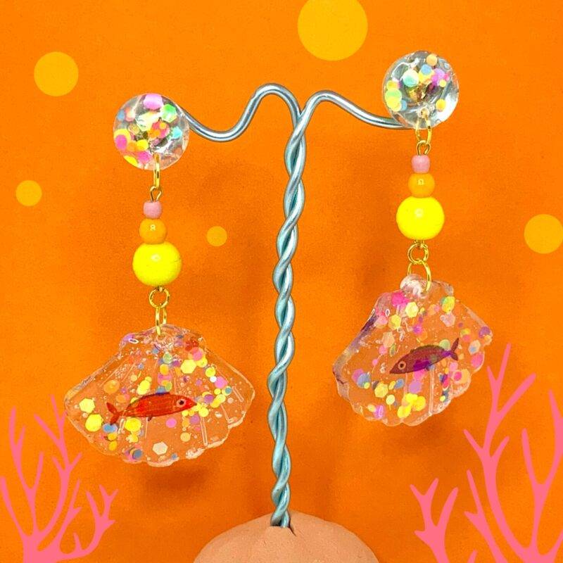 Coquillage poisson paillettes