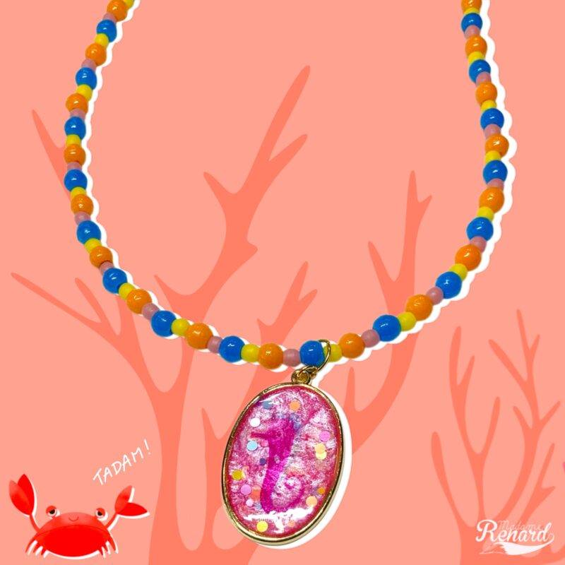 Hippocampe multicolore paillettes couleurs