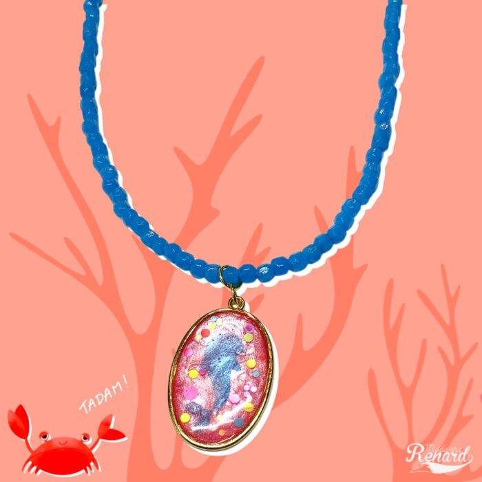 Collier dauphin ras de cou
