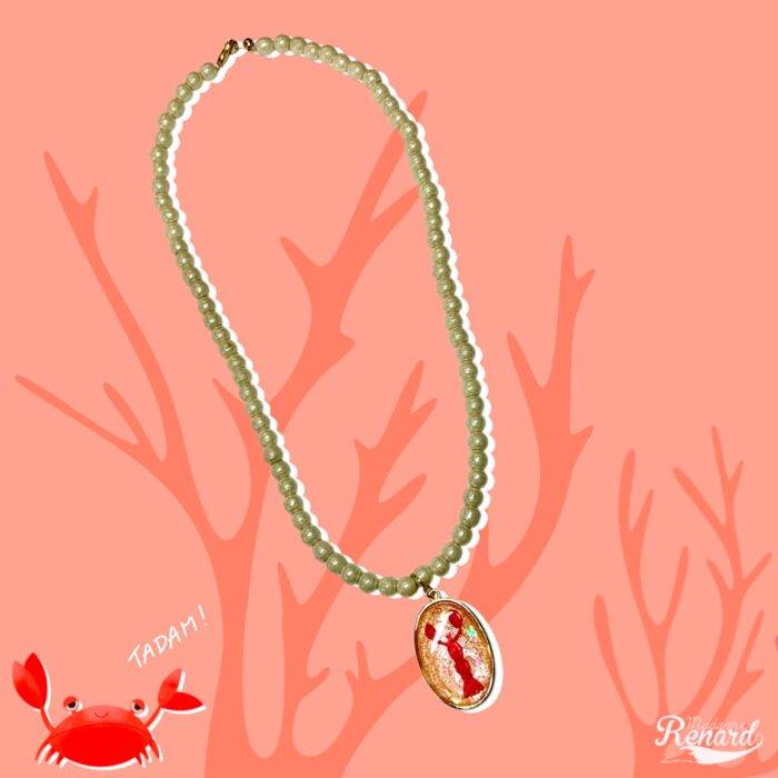 Homard collier perles