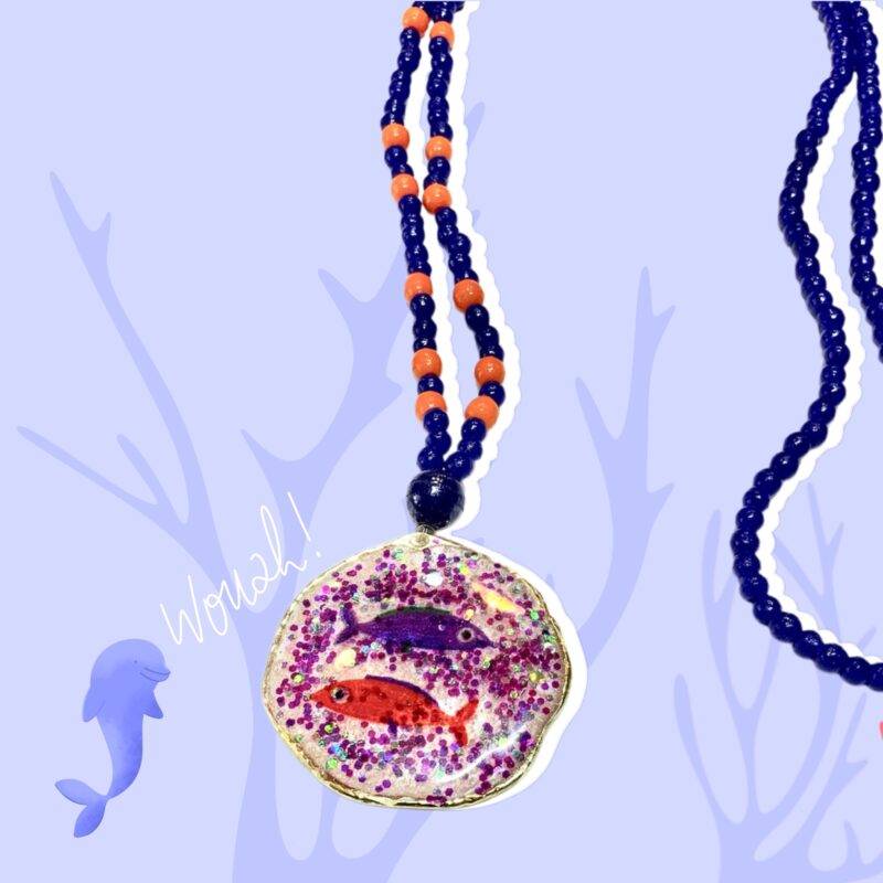 Poissons sautoir bijoux perles