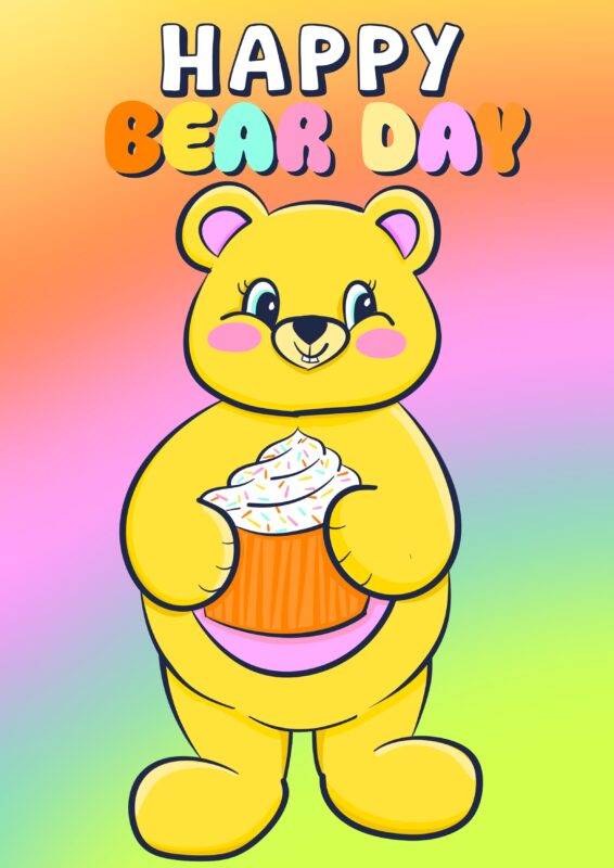 Happy bear day mignon anniversaire carte