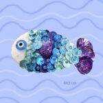 Broche strass poisson paillettes océan
