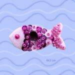 Broche strass poisson paillettes océan