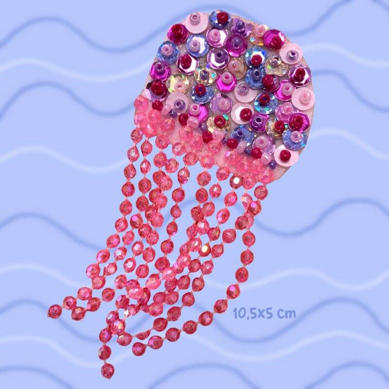 Broche strass poisson paillettes océan