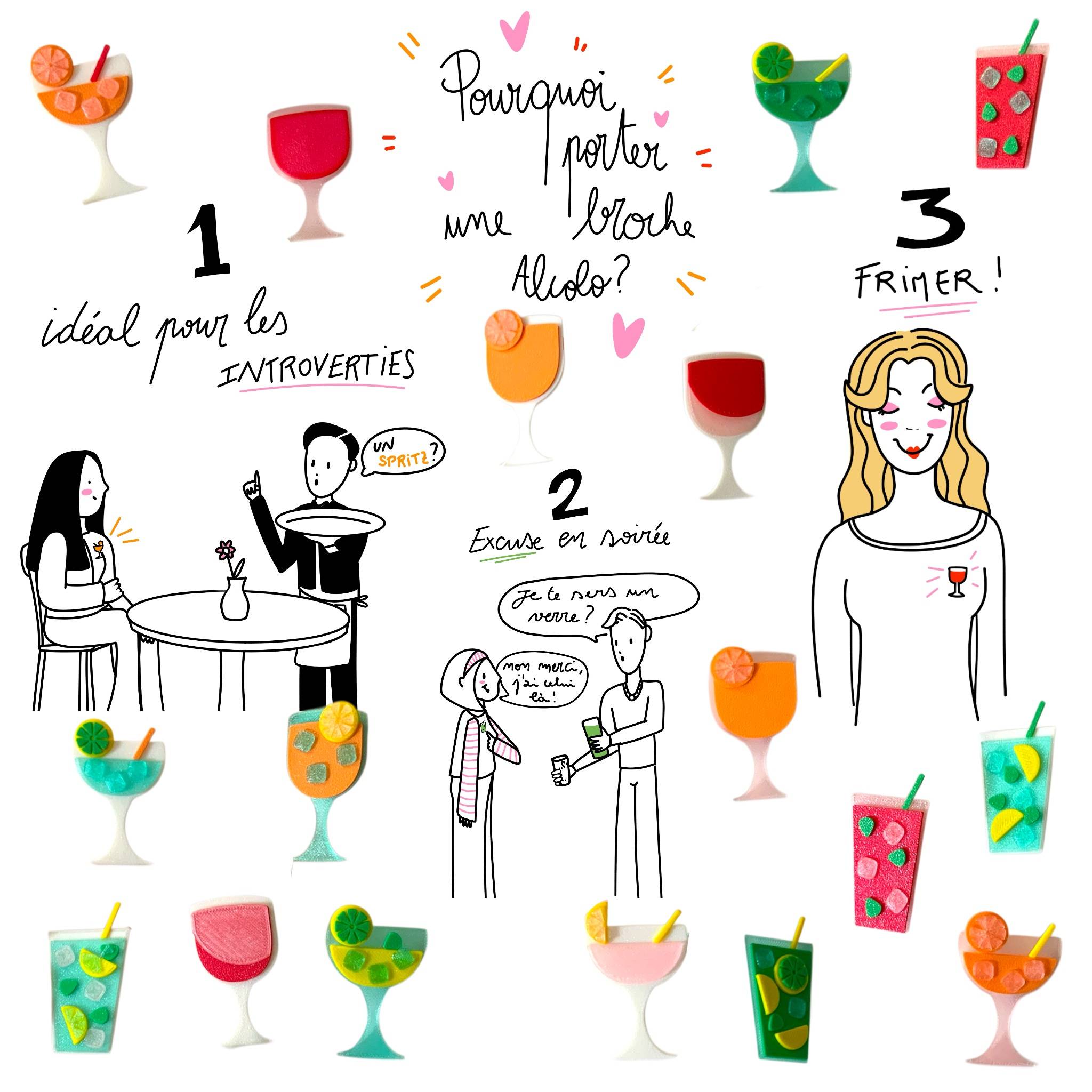 Broche cocktail mojito vin spritz