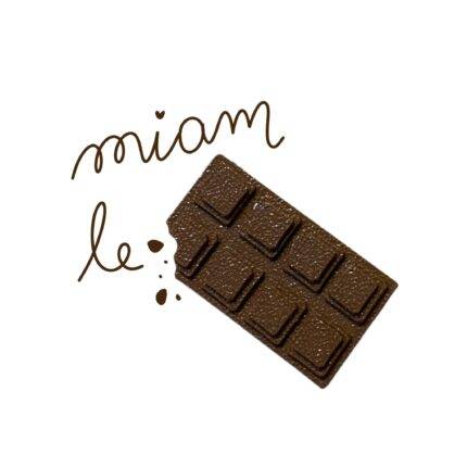 Broche tablette de chocolat croquée