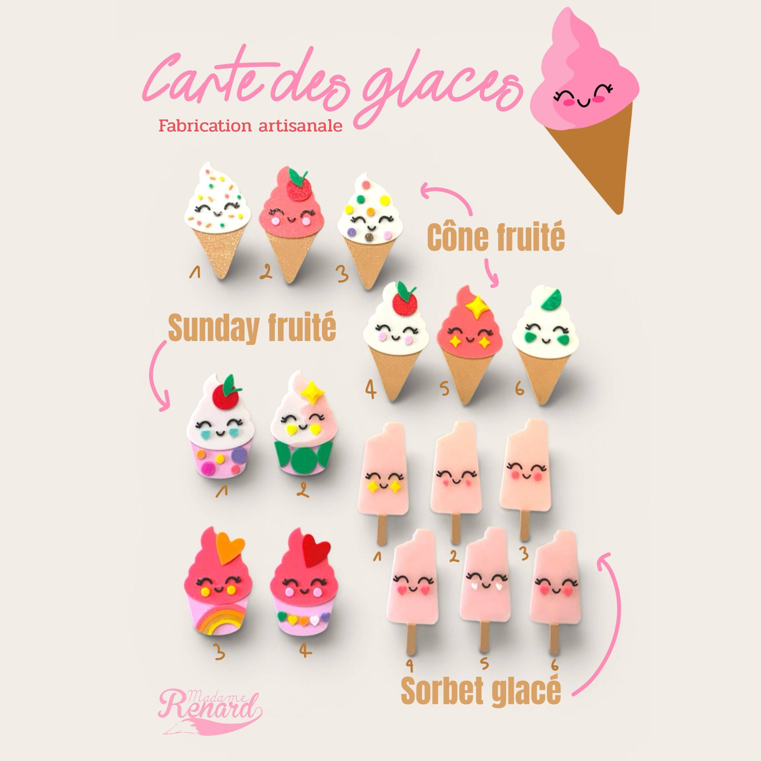 Broche glace Broches glaces ice cream