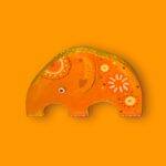 Éléphant bois orange